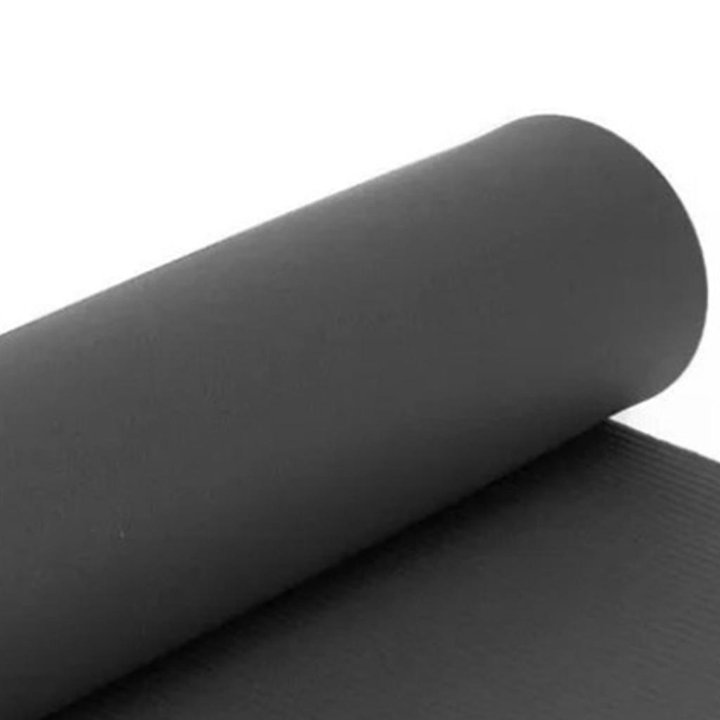 Exercise Mat Black 72x24x0.4in Thick NBR High Safety Anti Slip Texture Easy Furl Pilates Mat for