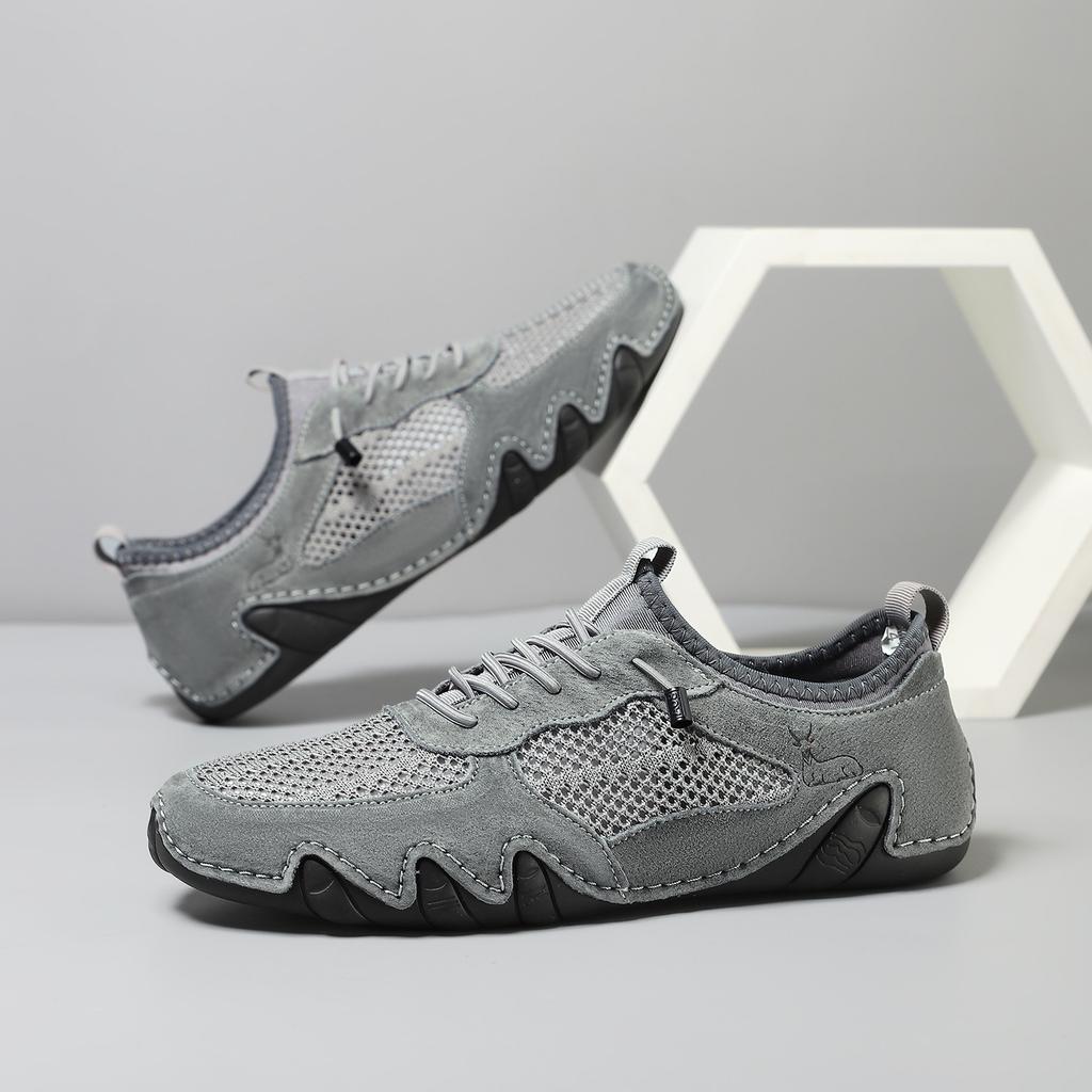 2025 новая летняя мужская повседневная спортивная обувь большого размера, сшитая кожаная сетчатая обувь, мужская обувь «осьминог»