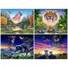 5D Full Square Diamond Painting Tiger Art Kit Diamond Embroidery Animal Wolf Mosaic Lion Cross Stitch Home Decoration
