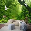 3d Wallpaper Green Forest Mural Big Tree Wall Painting Living Room Bedroom Modern Wall Murals