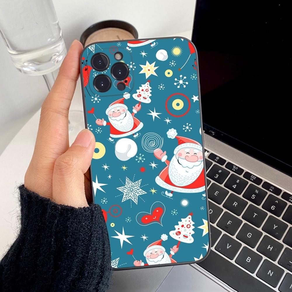 Рождественский Мультяшный Чехол на Телефон для Нового Года для iPhone 15 14 11 12 13 Mini Pro XS Max Чехол 6 7 8 Plus X XR SE 2020 Funda Shell