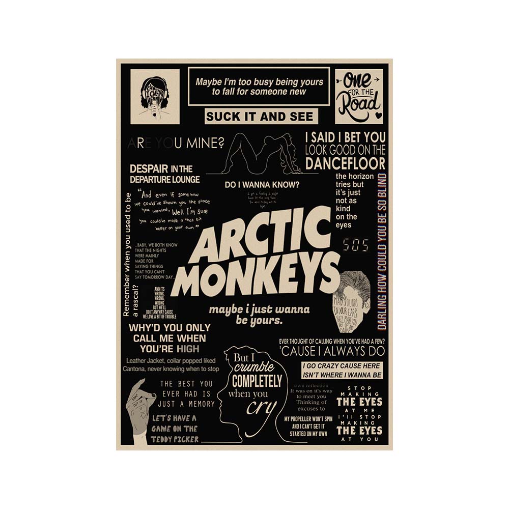Классический постер с изображением арктических обезьян, настенный холст с принтом, модный альбом музыкальной группы, темная картина для гостиной, домашний декор, Cuadros