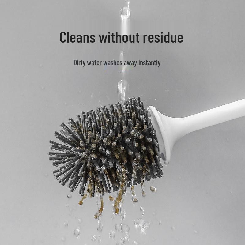 Wall-Mounted Soft Bristle Toilet Brush with Long Handle for Dead Corner Cleaning
