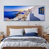 Greek Village Posters Santorini Landscape Painting Canvas Prints Wall Art Pictures for Living Room Sunset Sea Cuadro No Frame