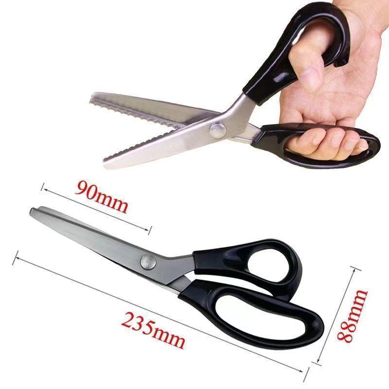 Handmade Big Wave Pattern Tailor Scissors for Non-Fraying Fabric