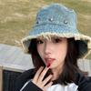 Уличная шляпа-ведро в стиле ретро из грубого денима с широкими полями, женская летняя универсальная шляпа с большим полями, с небольшим козырьком для защиты от солнца