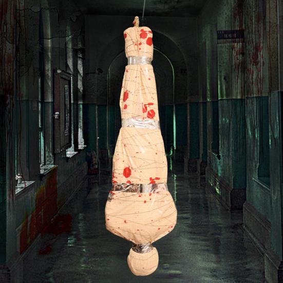 60-дюймовый подвесной труп, реквизит мертвой жертвы, страшный поддельный труп в мешке, надувной подвесной мертвец для Хэллоуина, декор дома с привидениями для помещений и улицы