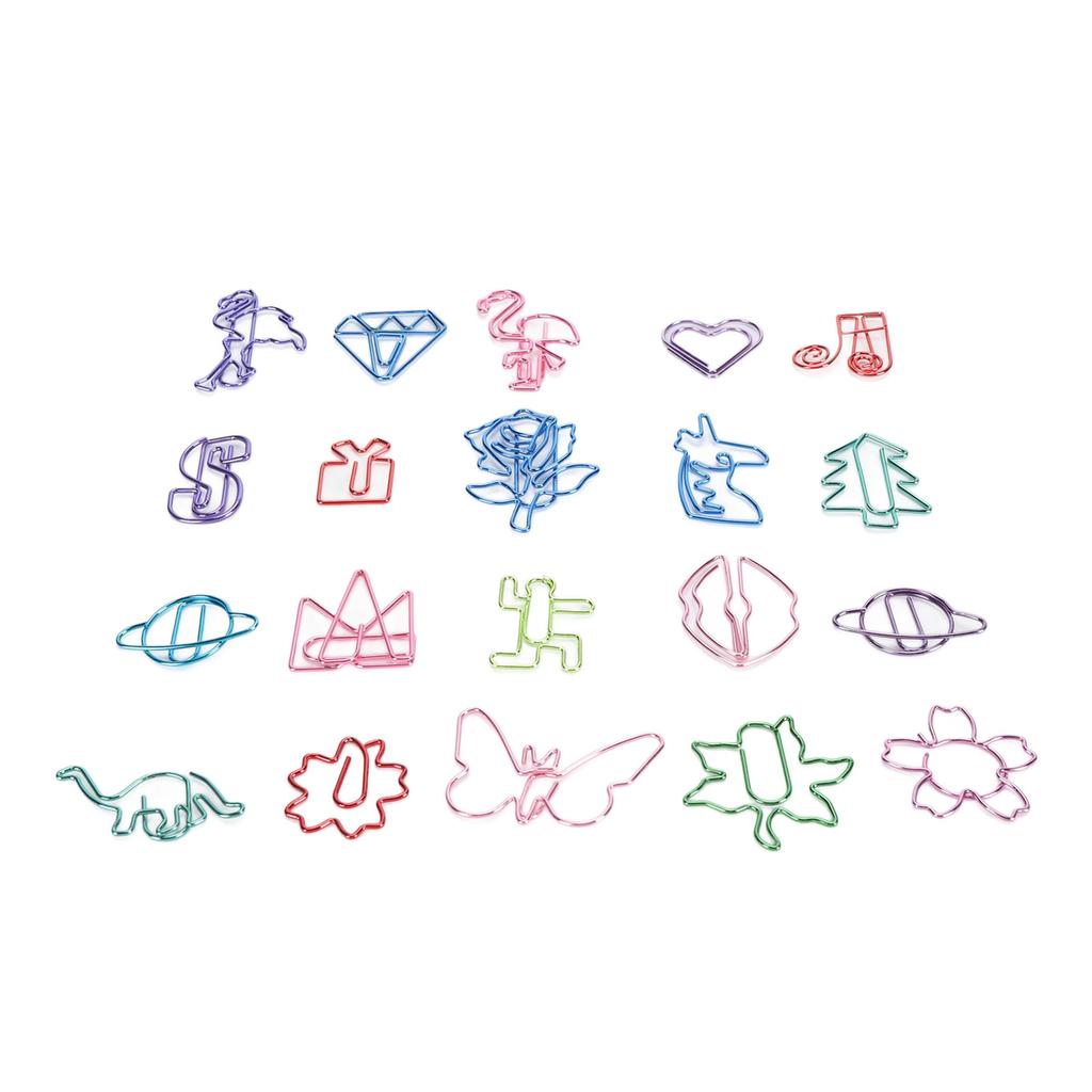 100pcs Paper Clips Multipurpose Cute Exquisite Colored Plating Reusable Metal Paperclips for Office