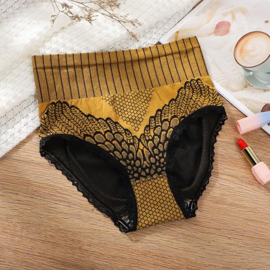 Женские трусы с высокой талией, обтягивающие, дышащие, с принтом, эластичные, с контролем живота, антисептические