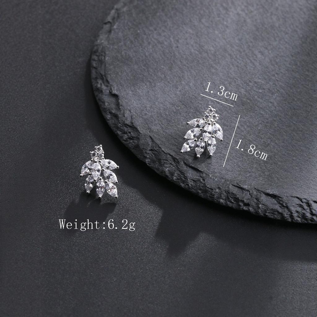 Элегантные женские серьги-пусеты с темпераментом, медные серьги с цирконом, свадебные серьги, серьги для свадебной фотосессии, трансграничная торговля, горячо продаваемые серьги