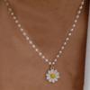 Party Gift Trendy Jewellery Fashion Imitation Pearl Chain White Daisy Necklace Pendant Choker