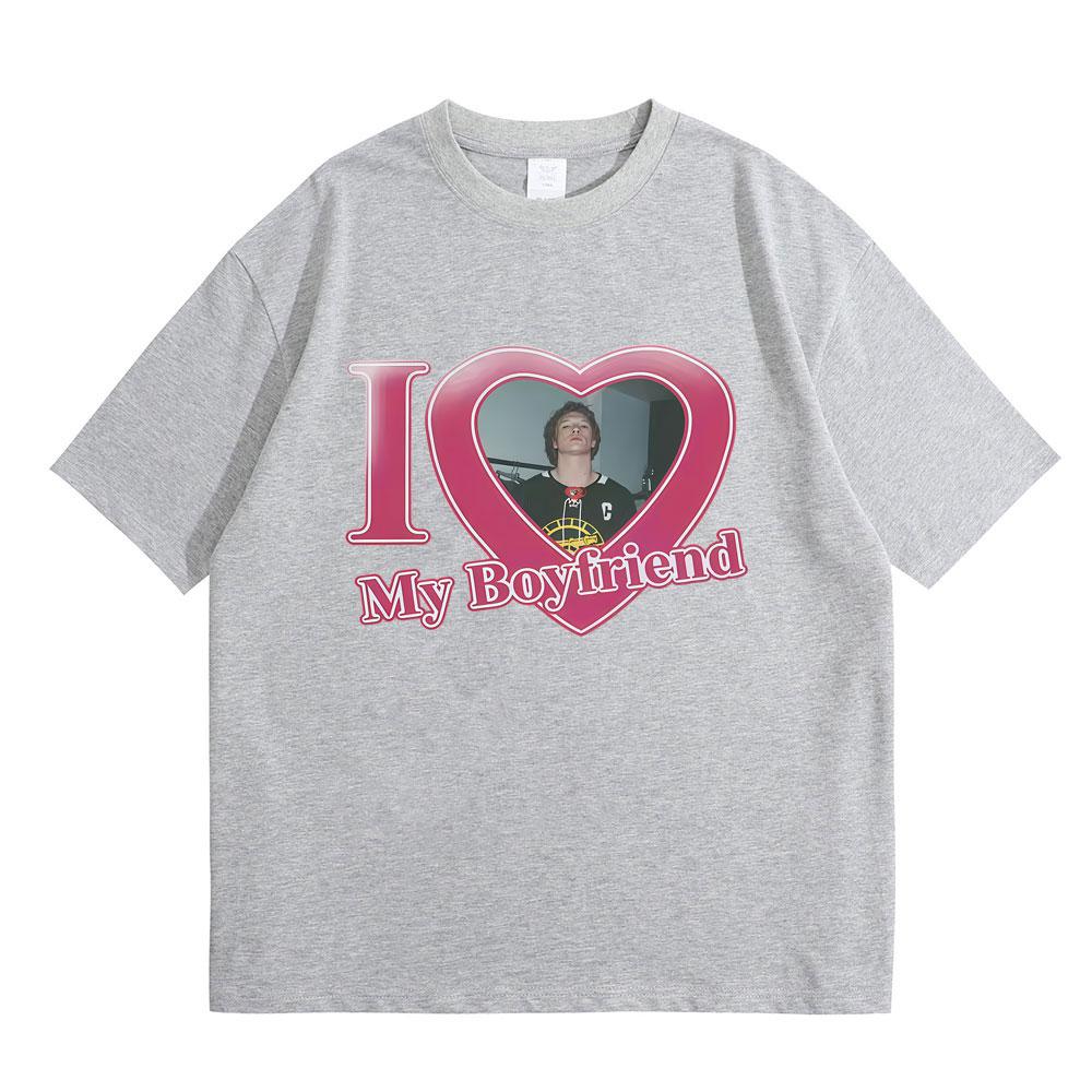 Heated Rivalry T Shirt I Love My Boyfriend Ilya Rozanov Graphic Tshirt Men Women Clothing Fashion T Shirts Male Vintage Tshirt