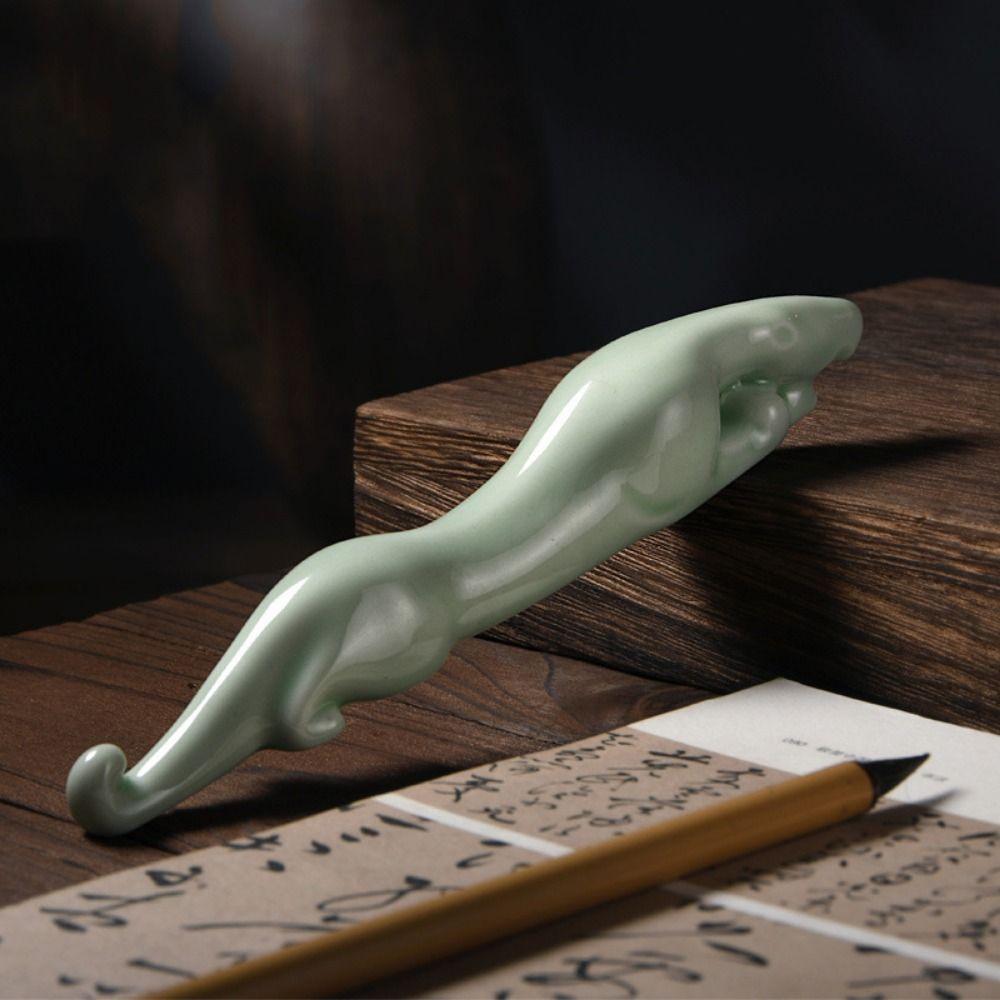 Durable Ceramic Pen Holder Creative Writing Brush Rack  Stationery Supplies