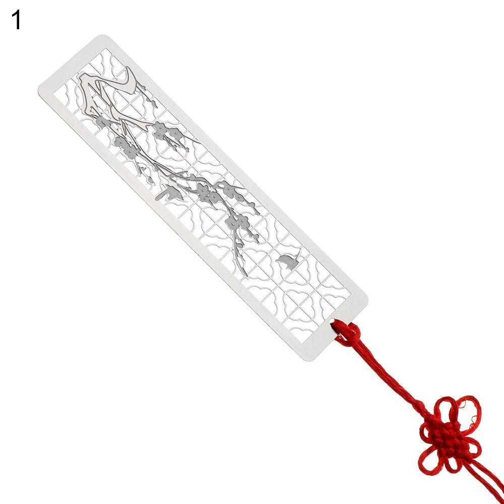 Металлические полые закладки в китайском стиле с красным узлом, креативный зажим для книг, нержавеющая сталь, пагинация, каллиграфия, живопись, детский подарок