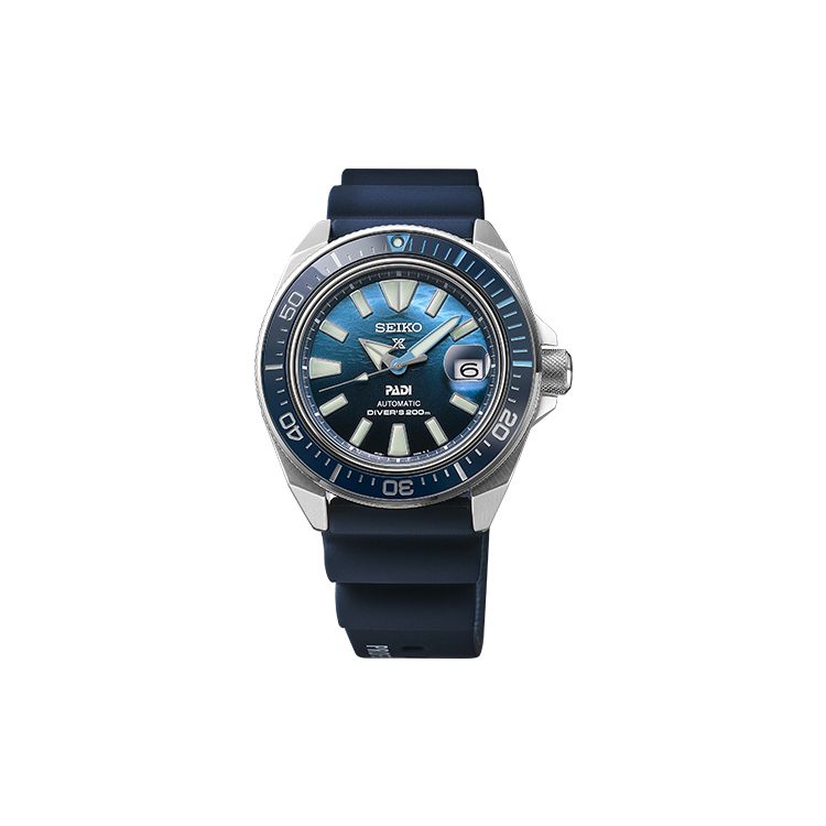 Seiko Prospex Padi Ограниченная серия Самурай 200м Водонепроницаемые Автоматический Механический Механизм Силиконовый Ремешок Часы 43.8мм Мужские Часы Синие SRPJ93K1