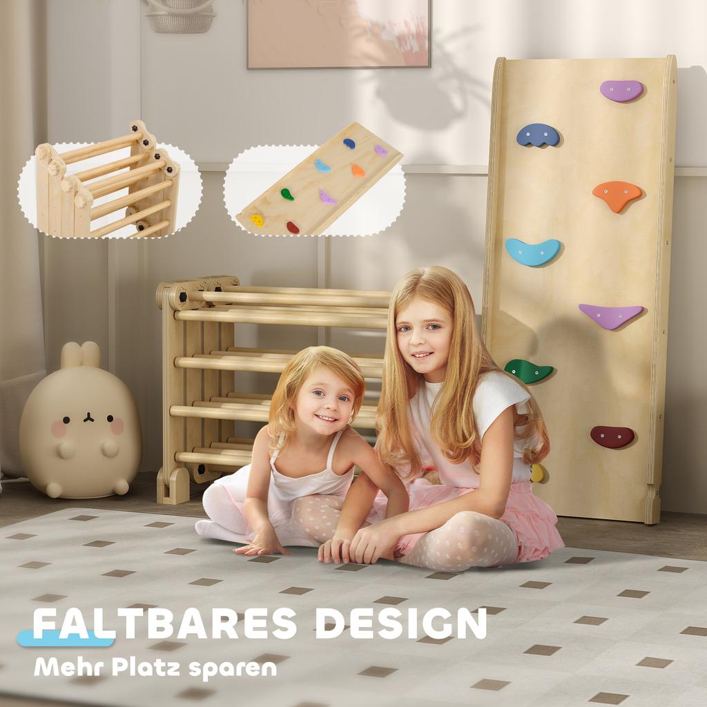 3 in 1 Kids Climbing Set Indoor with Sliding Ramp, Foldable design, Gift for 2-6 Years Old