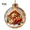 Bedroom Wall Decorations Glowing Christmas Story Ornament, Light?Up Mini Holiday Scene Hanging Ball with Warm DIY Craft Supplies LED Light,