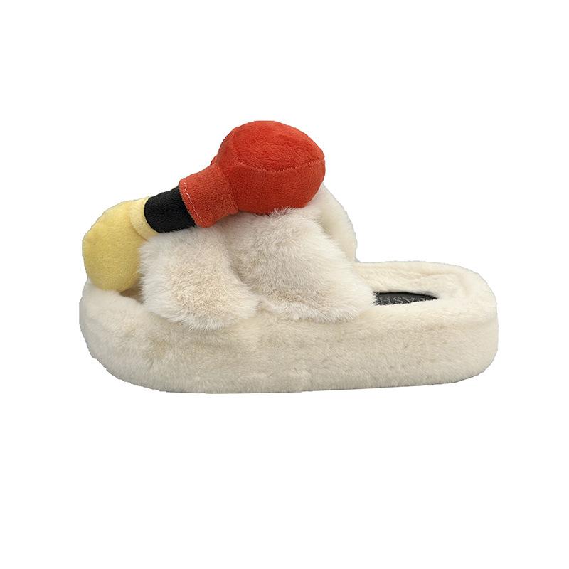 Мультяшные Микки Слипоны из замши, пушистые тапочки, женская осенне-зимняя мода, ретро, милые, для улицы, на толстой подошве, с закрытым носком