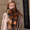 Scarf Women's Winter High End New Thickened Warm Scarf Plaid Shawl Versatile Autumn and Winter