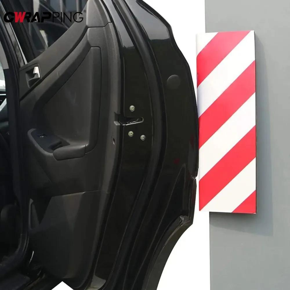 4PCS Car Foam Warning Signs Bumper Door Protection Garage Scratch Protector Red White Warning Sign for Auto Parking Garage