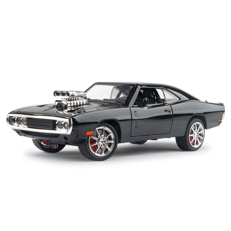 1/24 Dodge Charger 1970 Сплавная машина Литые и игрушечные транспортные средства Модель автомобиля Звук и свет Игрушки для детей Подарки