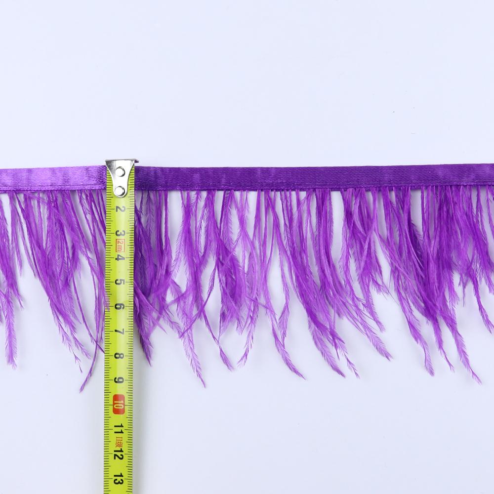 Feather8-10cm Light Purple Ostrich Feather Trims 1m 5m 10m for Crafts High Quality Plume Fringe Cosplay Festivals Clothing Ribbon Decor