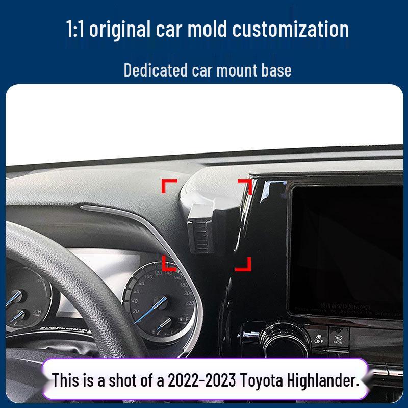 Держатель для телефона для Toyota Highlander 2009-2023: Крепление в вентиляционное отверстие с кронштейном для навигации