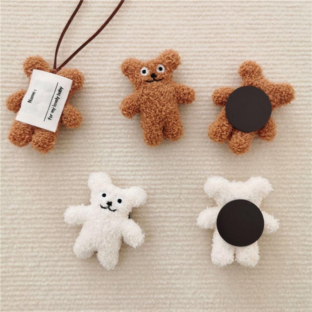 2 PCS Lovely Decal Cute Cartoon Magnet Refrigerator Sticker 3D Plush Decals Bear Fridge Sticker