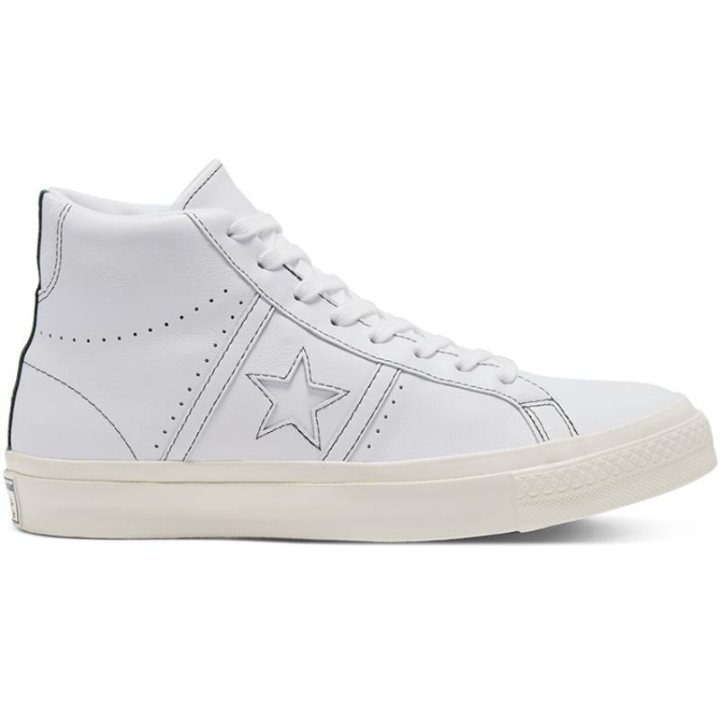 Converse One Star Academy Pro Высокие спортивные противоскользящие амортизирующие высокие кеды Унисекс Чисто белый