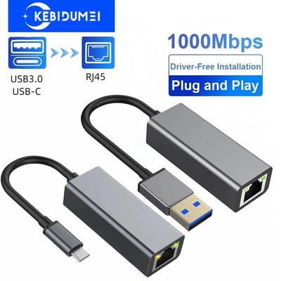 USB-адаптер Ethernet типа C, 1000 Мбит/с, USB 3.0, сетевая карта RJ45 для MacBook, ПК, Windows XP 7, 8, 10, Android, USB-кабель локальной сети Интернет