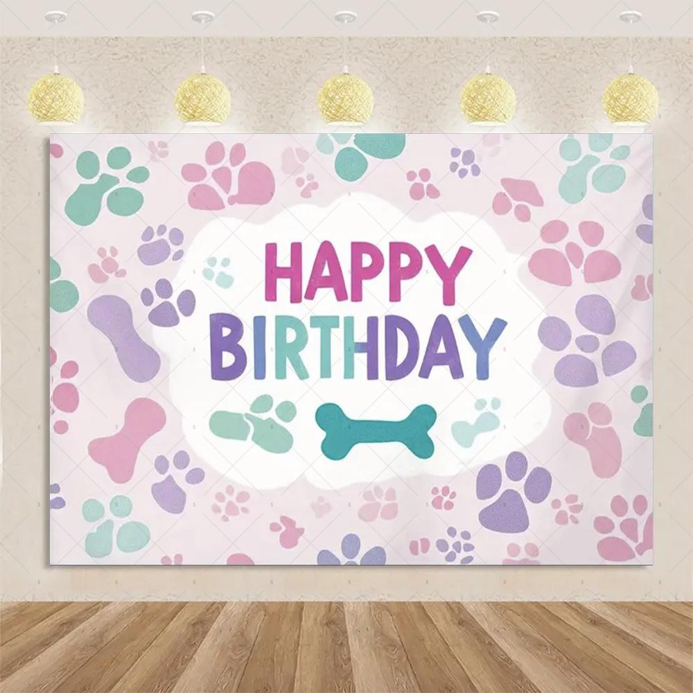 Birthday party decorations, cat, dog, happy animal, children's family backdrop, studio props2367
