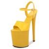 Fashion Sandals Patent Leather 20cm Platform  Stiletto Heels Sexy Sandals Women Pole Dancing Shoes Nightclub Sandals Plus Size 34-45