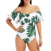 One Woman Piece Swimsuit Ruffles Floral Printed Monikini Padded Bathing Suit