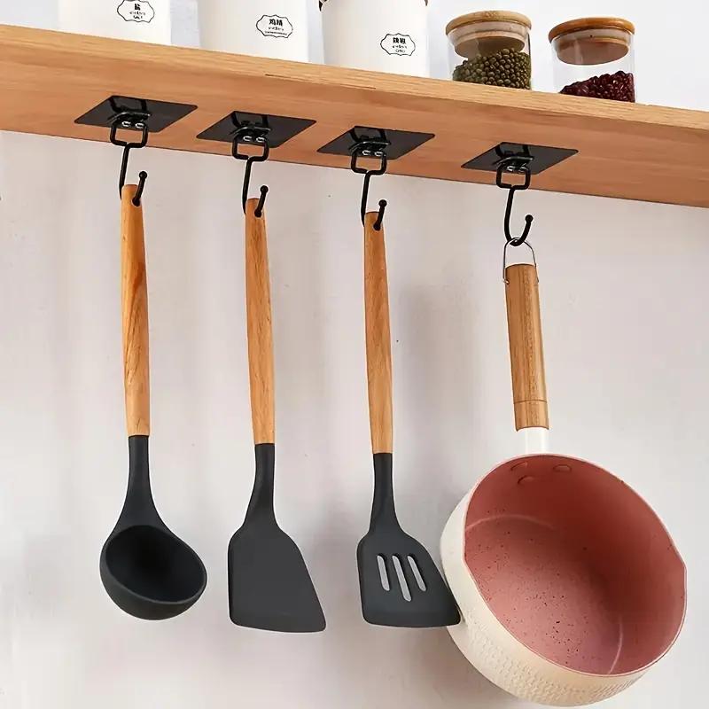 Большие крючки, прочные, 22 фунта, водонепроницаемые, самоклеящиеся настенные крючки, прозрачные, водонепроницаемые, без гвоздей, для кухни, ванной комнаты