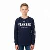 Nike X Mlb New York Yankees Логотип Буквы Принт Круглый Вырез Пуловер Повседневный Длинный Рукав Толстовка Детская Толстовка Темно-Синий 3Z3B7NMBZ-NYY
