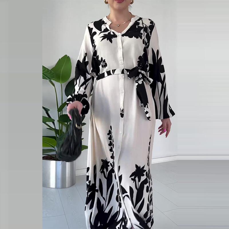 2024 Осень Женское Повседневное Платье с Цветными Блоками, Кружевной Шнуровкой на Талии и Длинным Рукавом