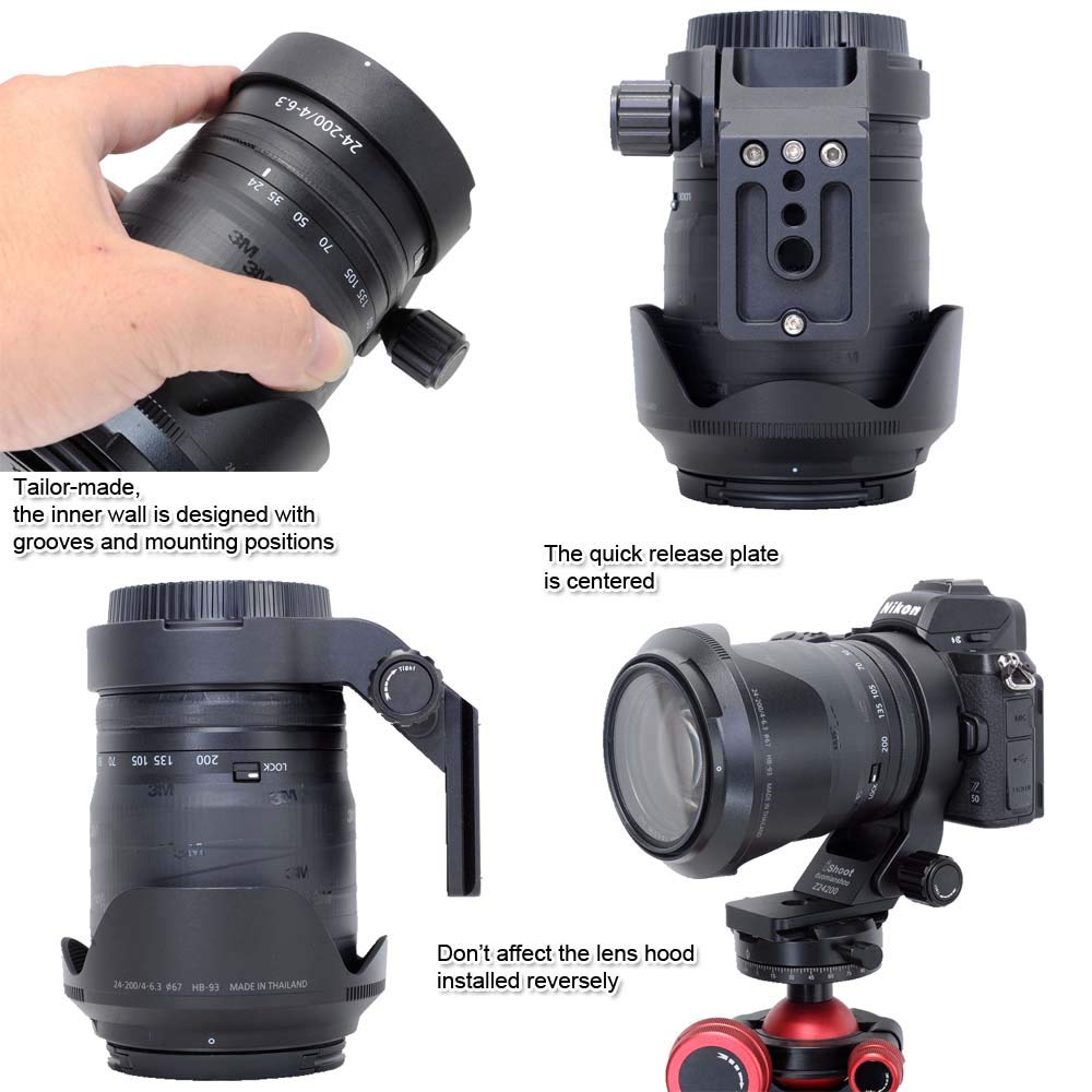 IShoot Крепление для камеры Штативное крепление Поддержка объектива Кронштейн для объектива Штатив Совместимый с Nikon Z VR DX Штатив Шаровая головка Зажимное кольцо, Кольцо, Хомут,
