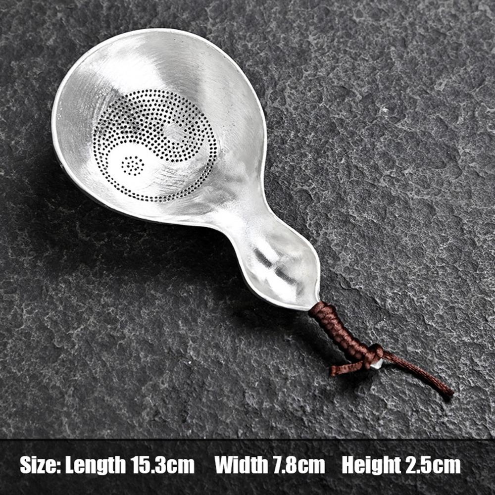 Creative Tea Drain Pure Tin Tea Set Gourd Filter Japanese Handmade Hammered Leaf Filter Kung Fu Tea Ceremony Gift for Friends