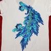 Красочные блестки Нашивки Хвост Феникса Перья Утюгом Нашивки Классические Модные Платья