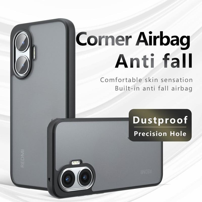 Для Xiaomi POCO F7 Чехол Противоударный Матовый На ощупь Кожа Матовый ПК+ТПУ Защита от отпечатков пальцев Прозрачная крышка для Redmi Turbo 4 Pro