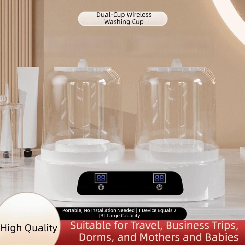 Transparent Tank Double Cup Washing Machine 2 Modes Double Barrel Laundry Cup Apartment Living