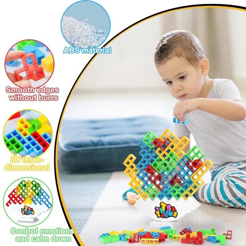 Tetra Tower Balance Stacking Blocks Game Building Block Brick Desktop Toy Board Games 2 Players Family Party Fun Game Kid Gift