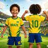 2026 Неймар №10 Комплект из футболки и шорт для мальчика, Унисекс Комплект шорт для фаната Бразилии, Детский спортивный комплект из двух предметов