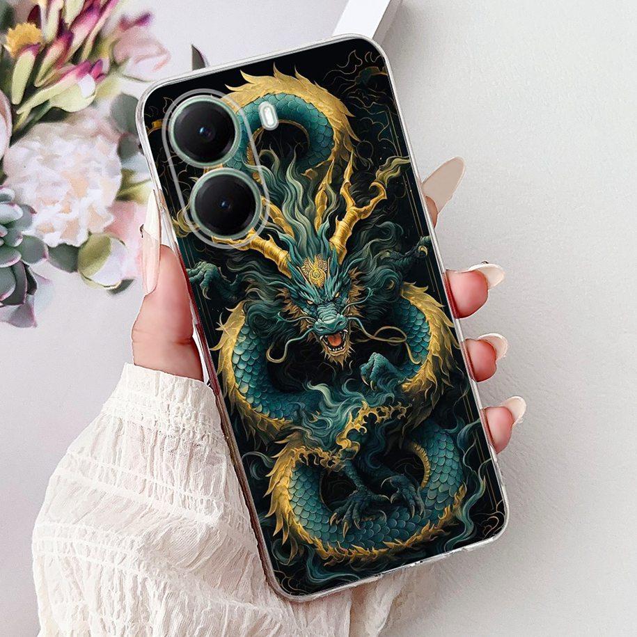 Чехол для Xiaomi Poco X7 Pro 5G Модный Цветочный Королевский Узор Мягкий Силикон Прозрачная Крышка Телефона Для Xiaomi Poco X7 PocoX7 Pro Fundas