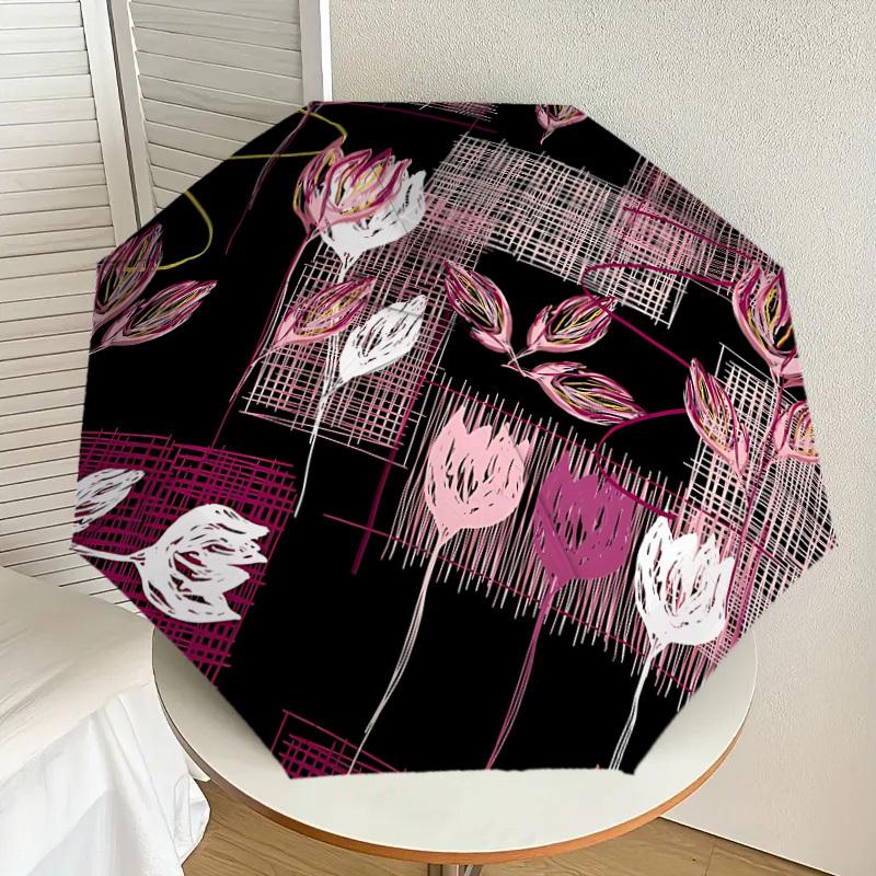 1pc Floral Pattern Automatic Open/Close Umbrella, Formal Events - Ideal Gift for Family or Friends, Outdoor Accessory yy251211243