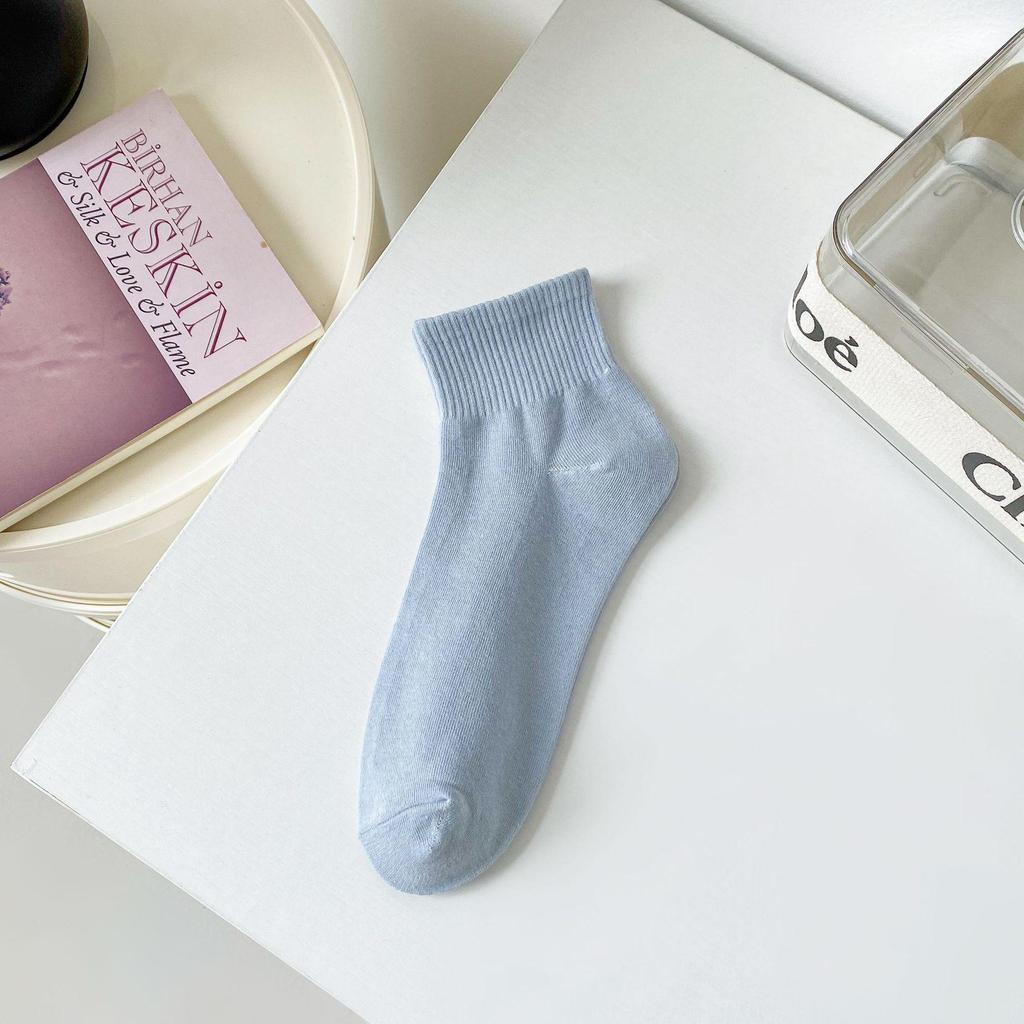 Женские спортивные носки Morandi Color Cotton Mid-Tube: Модный однотонный цвет для студентов и любителей активного отдыха.