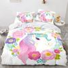 Kids Rainbow Horse Duvet Cover Cartoon Unicorn Bedding Set For Children Baby Crib Duvet Cover Set Pillowcase Lovely Bed Linens