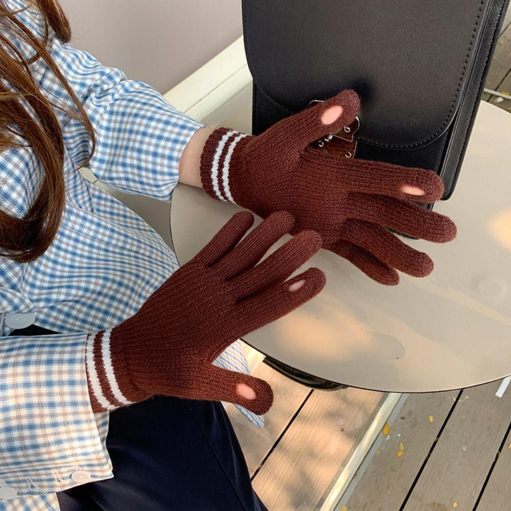 Перчатки для вождения Перчатки Вязаные Кашемировые перчатки Зимние шерстяные варежки Женские перчатки