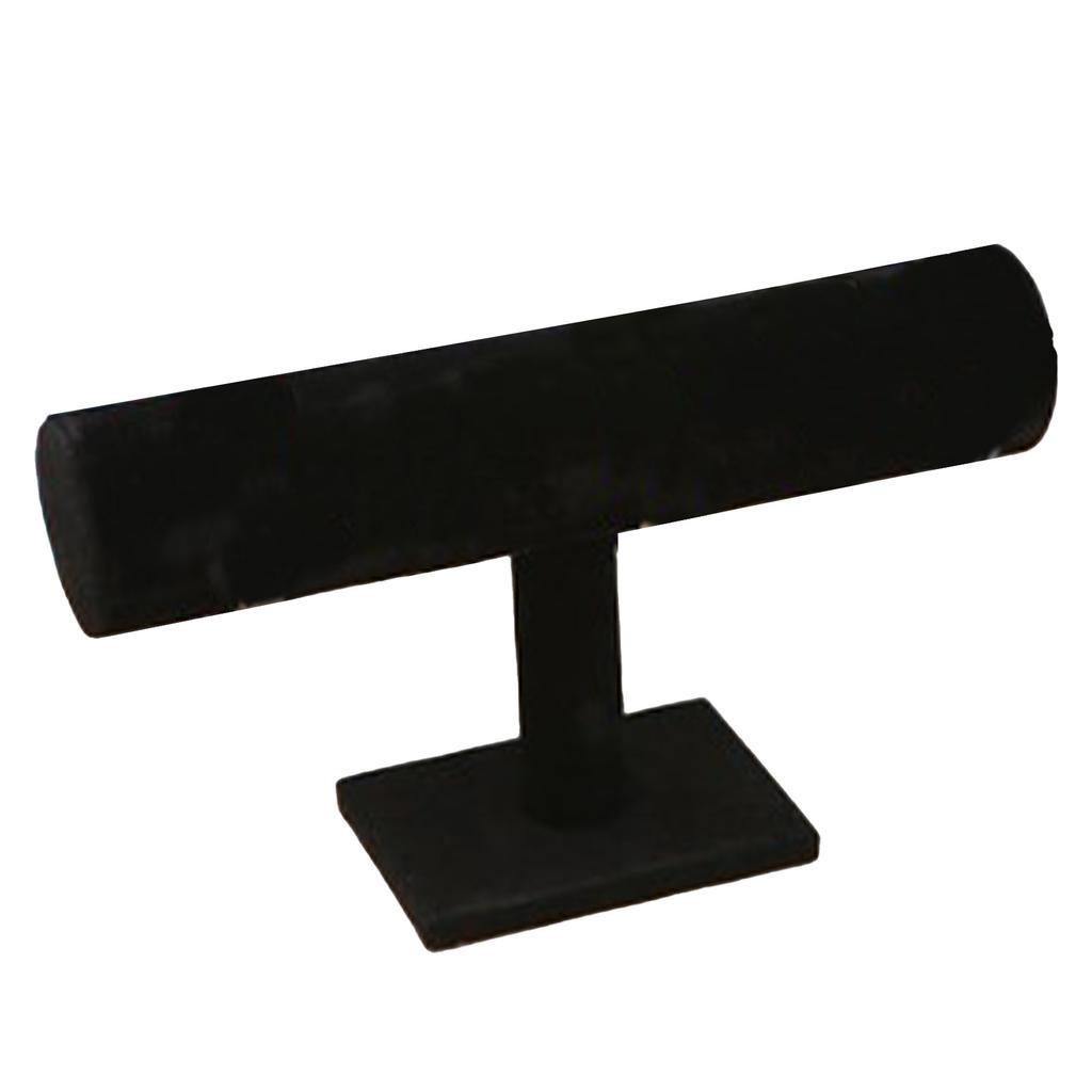T Bar Bracelet Holder Flannelette Appearance Delicate Modern Watch Display Stand Jewelry Display Black