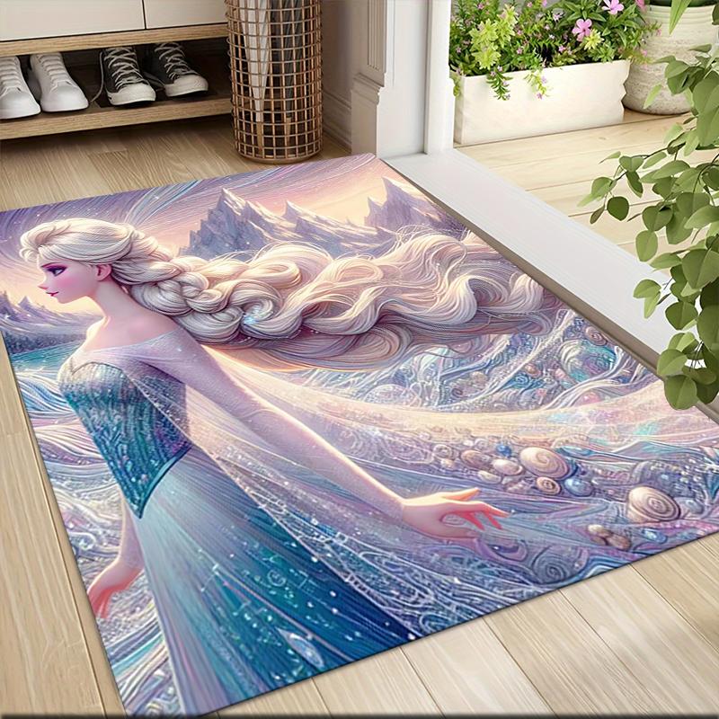 1Pc Elsa'S Magical Journey Carpet Rug Customizable Soft Washable Antislip Home Living Room Sofa Mats Personalized Rug 091763